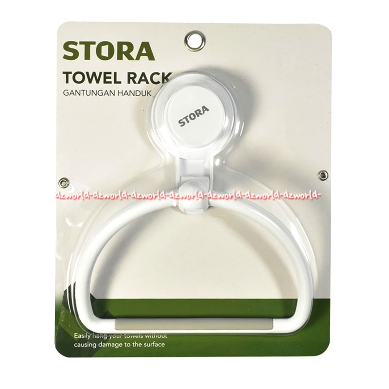 Stora Towel Rack Plastic Gantungan Handuk Model Klep Lem Knop Bahan Plastik Putih Mudah Ditempel Gantung Handuk Mandi