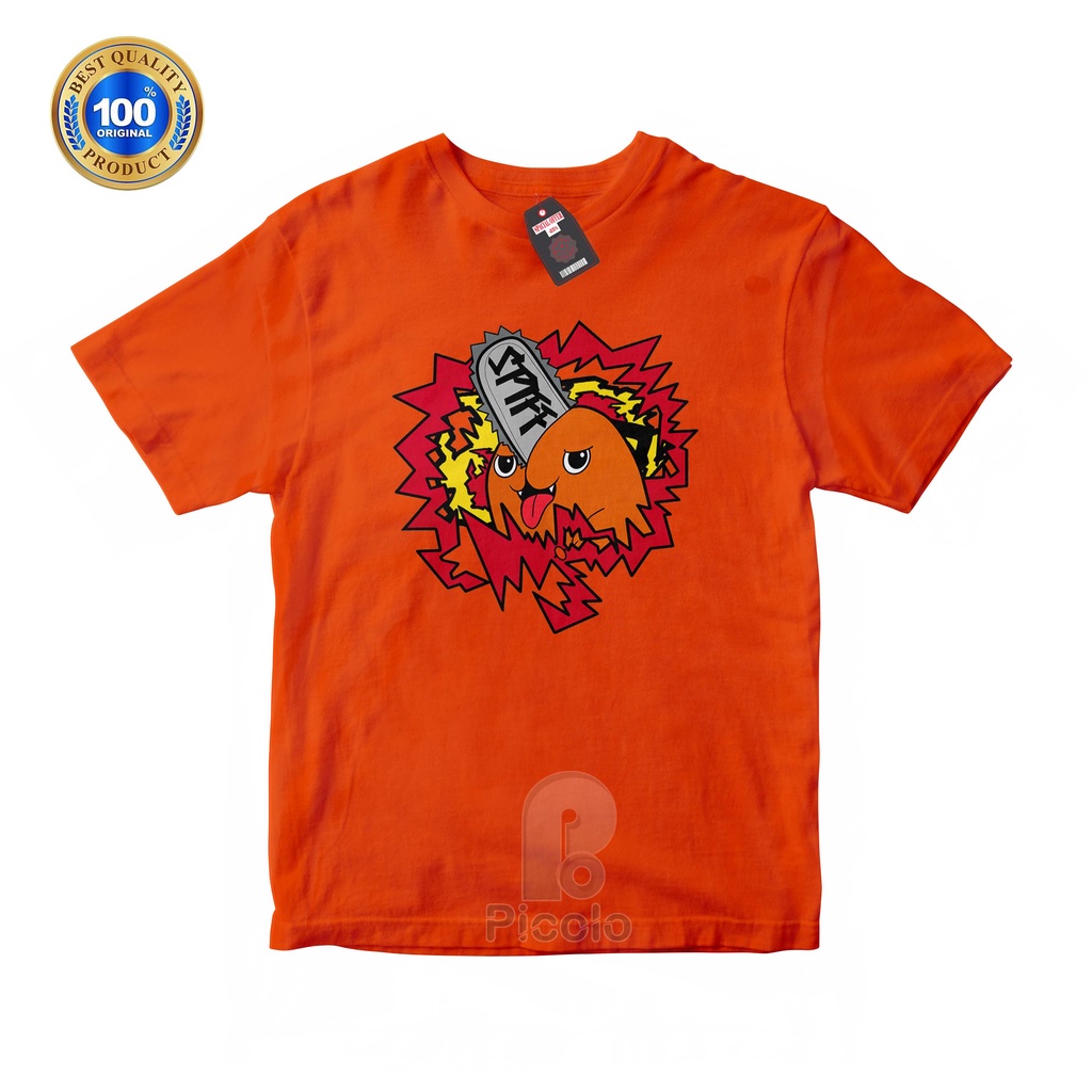 (FREE NAMA) BAJU KAOS ATASAN ANAK MOTIF ANIME POCHITA CHAINSAW MAN UNISEX  Bahan COTTUN