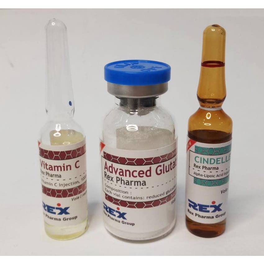 Glutathione 3000mg dan Vitamin C 1000mg plus Alpha Lipoic Acid Injection