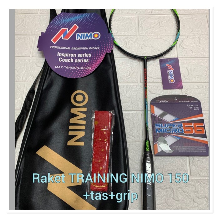 Diskon Raket Badminton Training Racket Nimo 150/Nimo Coach 150 +Tas+Grip Ori Sale