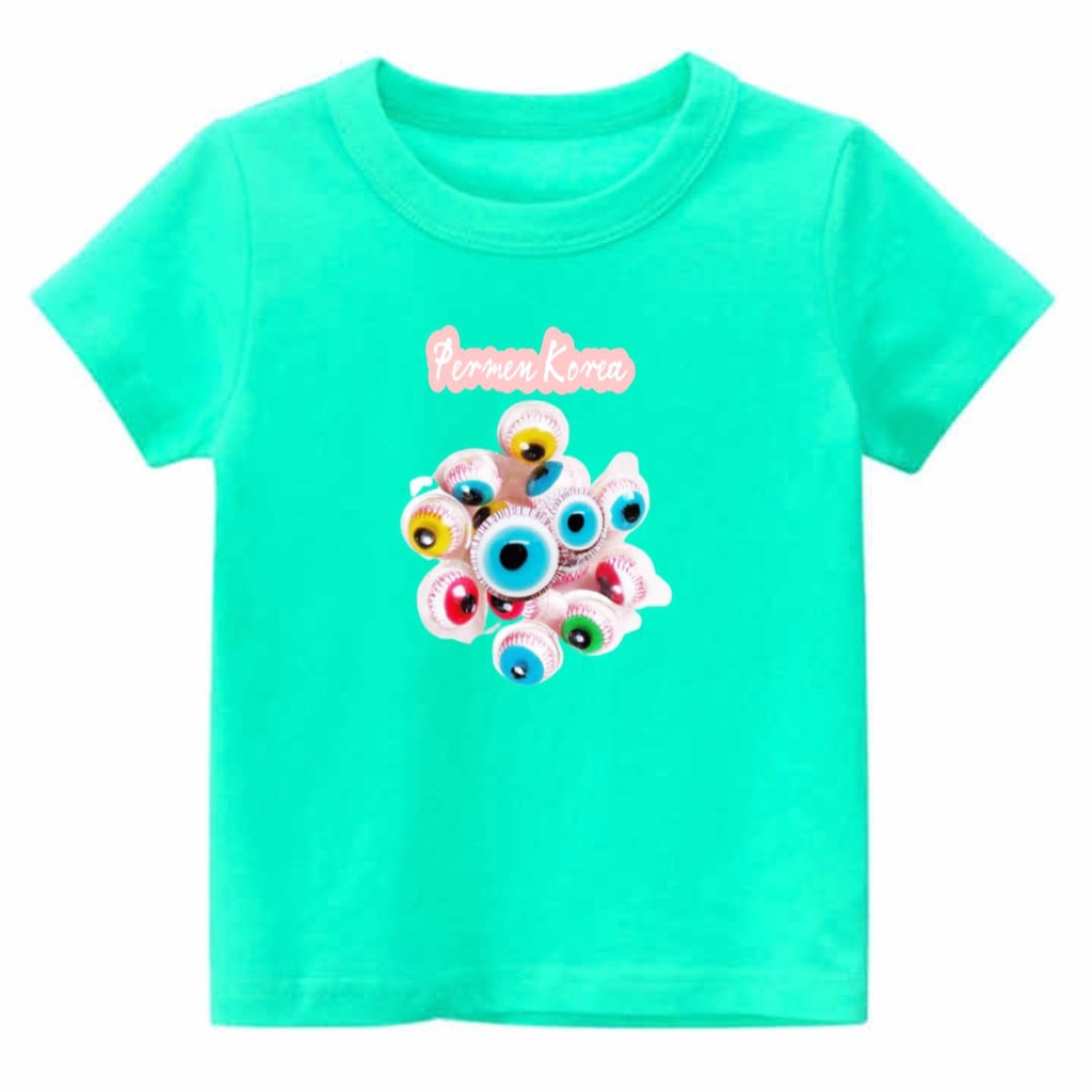 Hzl_outfit Baju Kaos Anak Anak Permen Korea(Bayar Ditempat)