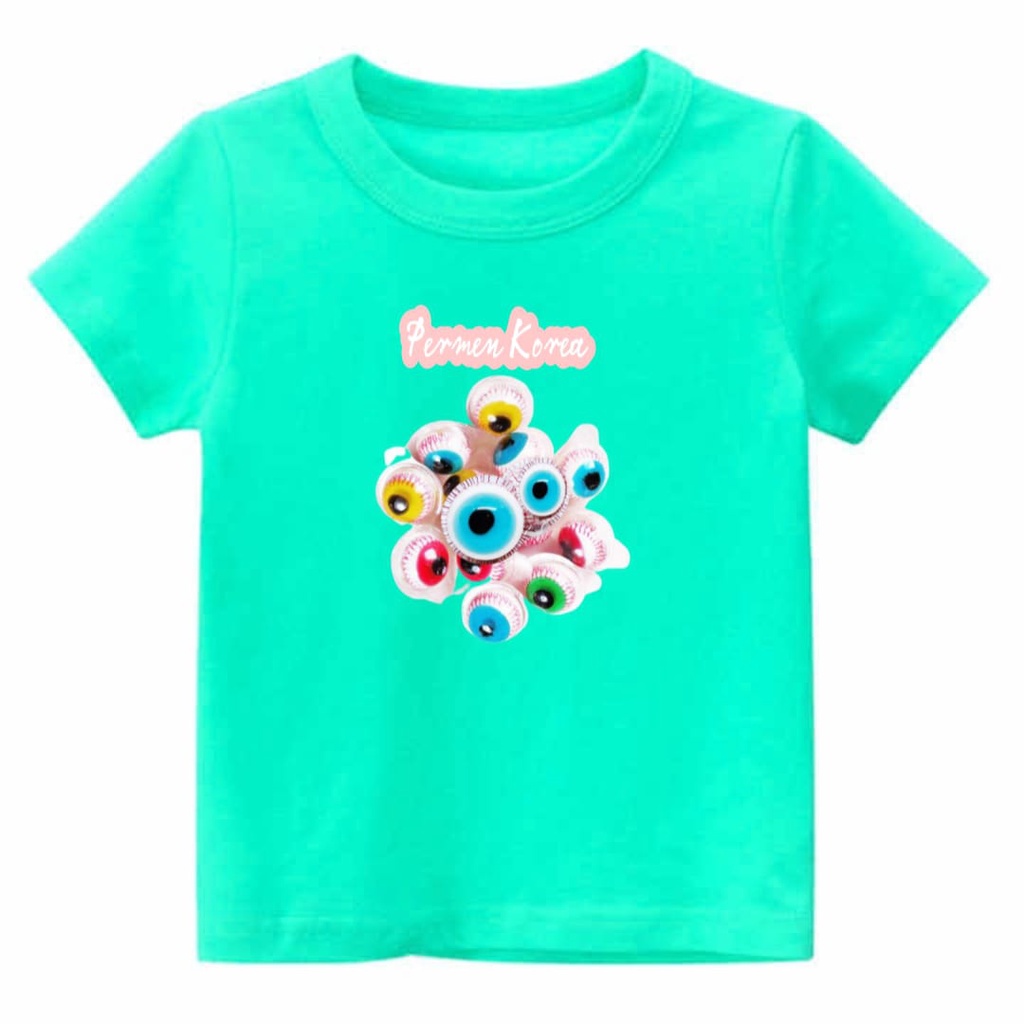 Hzl_outfit Baju Kaos Anak Anak Permen Korea(Bayar Ditempat)