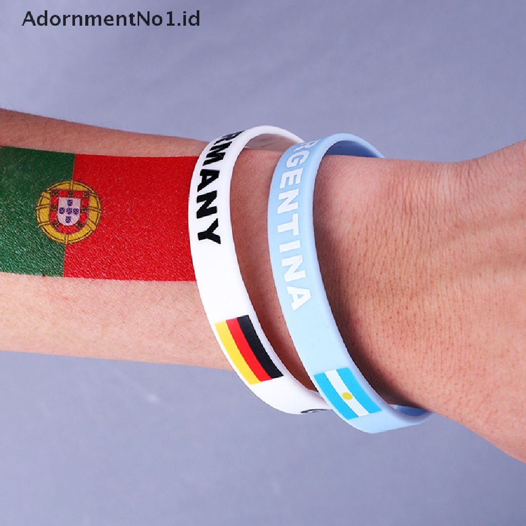 [AdornmentNo1] Bendera Sepak Bola Gelang Silikon Olahraga Wrist Band Rescue Activity Commemorative Bracelet [ID]