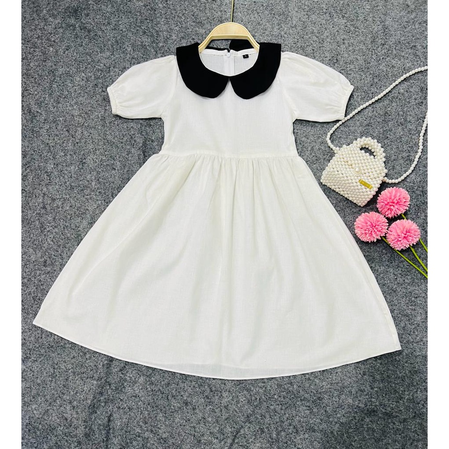 Jimmedy.id - Dress Anak Perempuan Polos Bahan Katun Untuk Anak Usia 3-7 Tahun