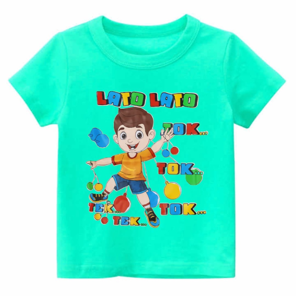 Hzl_outfit Kaos Anak Laki dan Perempuan Lato Lato Tok Tok Size (M,L,XL)/ Bayar COD