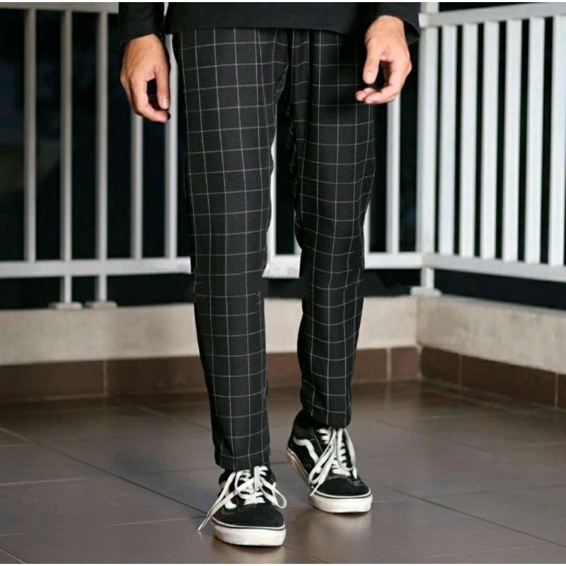 Celana Tartan Pants panjang Bahan Semiwoll Adem Nyaman Di pakai