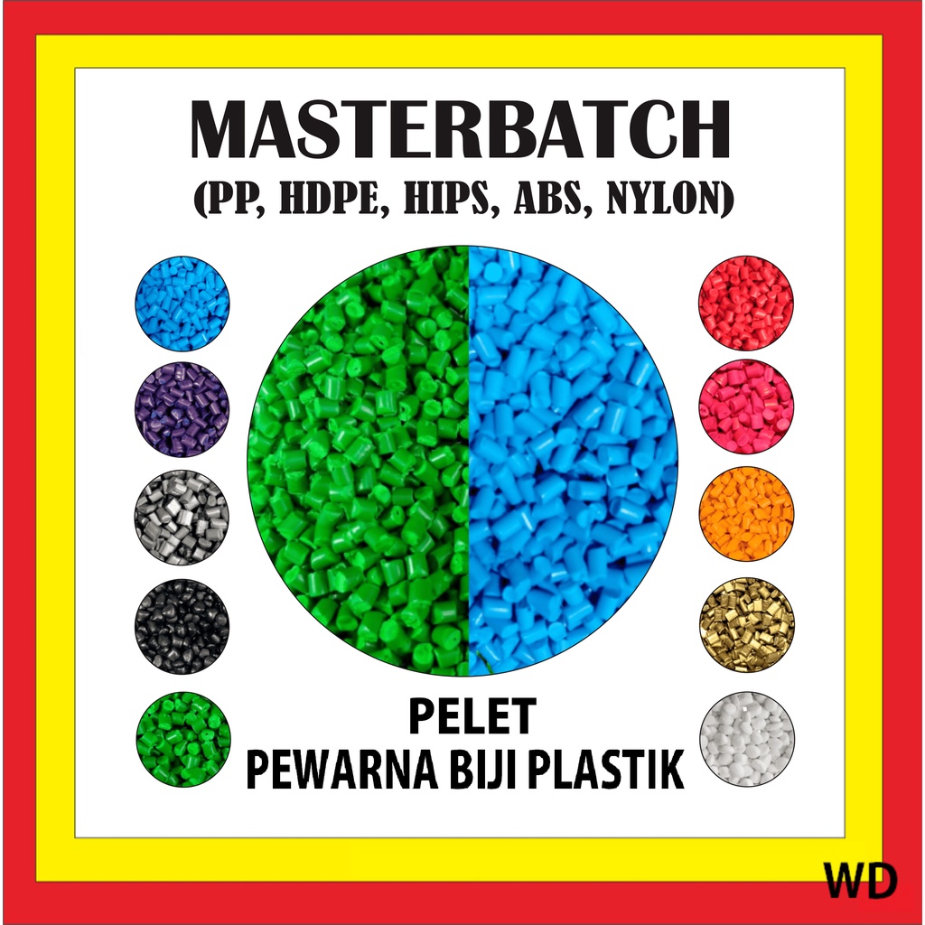 MASTERBATCH PELET GRANULA PEWARNA BIJI PLASTIK PLASTIC PP HDPE ABS HIPS NYLON 100gram