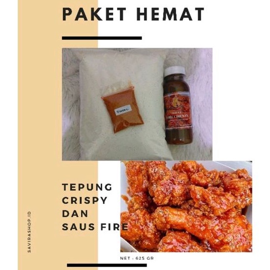 

TEPUNG AYAM CRISPY + SAOS FIRE CHICKEN 625GR - PAKET AYAM CRISPY SAOS PEDAS