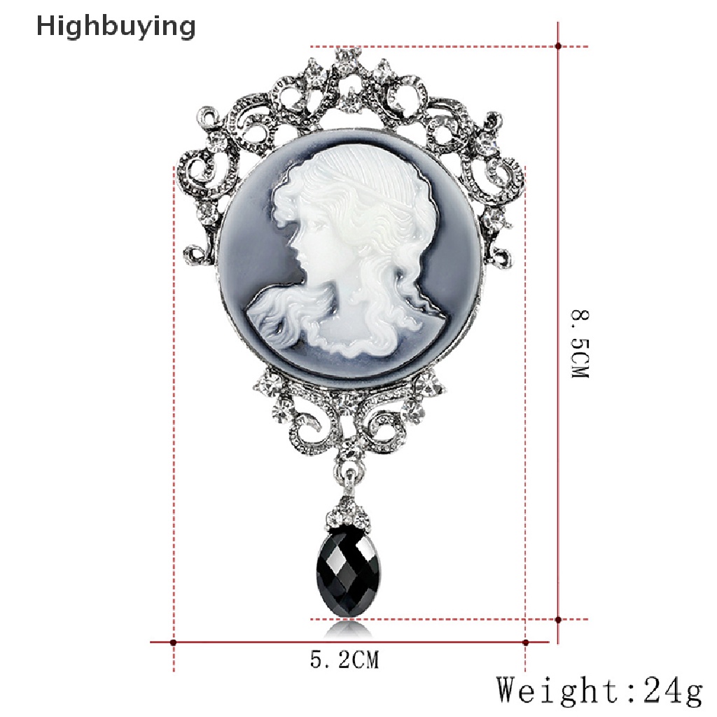 Hbid 1pcs New Cameo Victoria Gaya Kristal Pesta Pernikahan Wanita Liontin Bros Pin Glory