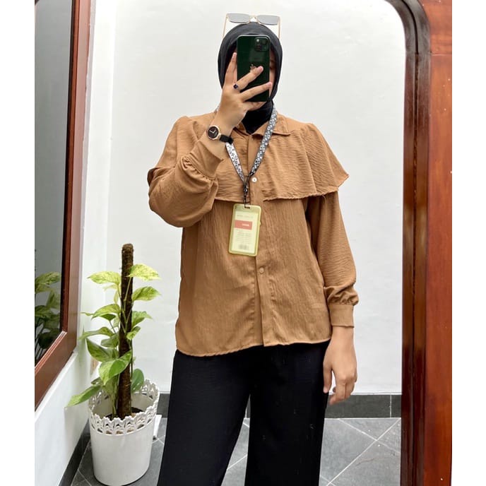 BEFAST - ZEC OOTD WANITA BLOUSE LADY / Phia Blouse CRINCLE / Blouse Polos Formal Lengan Panjang / OOTD Daily Wanita Terlaris / Pakaian Casual wanita / Blouse Model Terbaru / Fashion Wanita Kerja Trendy / Outfit Wanita Hijab Style