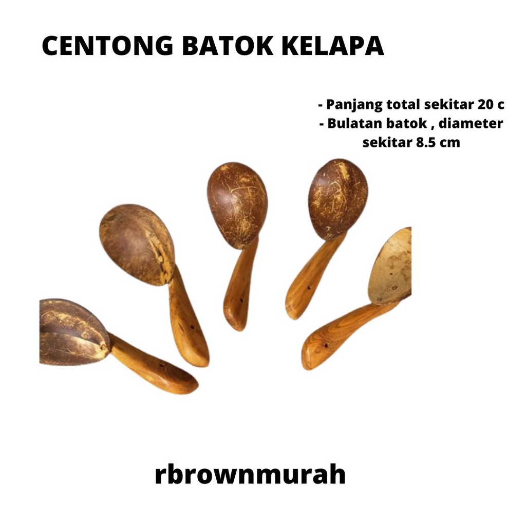 ❤ rbrownmurah ❤ CENTONG NASI BATOK KELAPA / Centong Nasi Batok Kelapa / Sendok Nasi Batok Kelapa / S