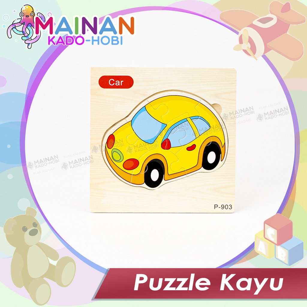 MAINAN ANAK TOYS PUZZLE KAYU EDUKATIF KARAKTER TRANSPORTASI