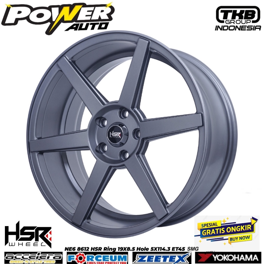 VELG MOBIL HSR R19 HOLE 5X114,3 ET45 HSR NE6 LEBAR 8,5 SMG BUAT XPANDER, ALPHARD, VOXY