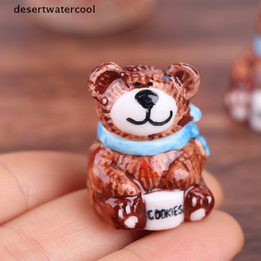 Deid1: 12rumah Boneka Miniatur Keramik Candy Jar Botol Permen Model Boneka Dekorasi Mainan Martijn