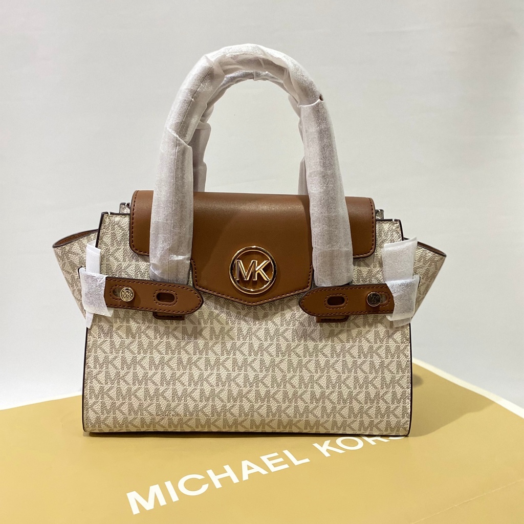 Michael kors carmen medium flap satchel vanilla