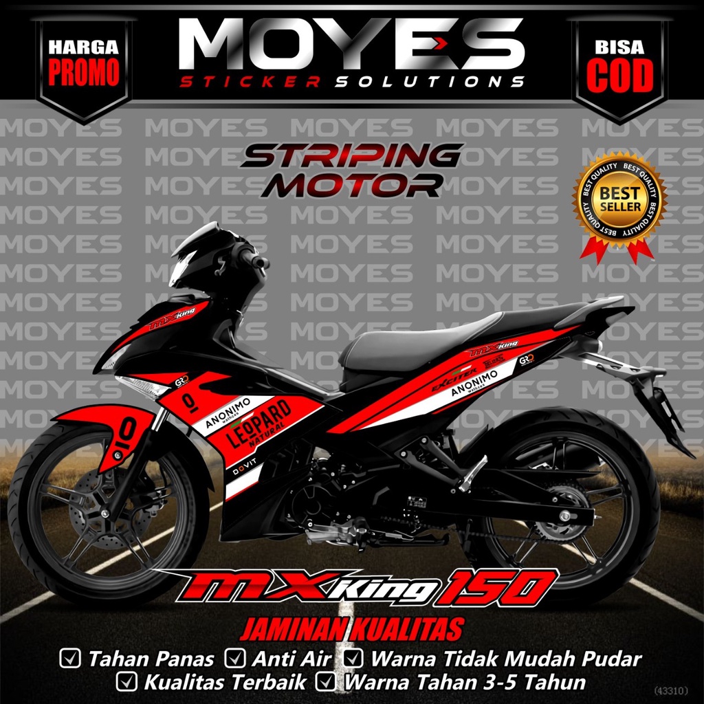 Striping Jupiter Mx King 150 List Variasi Leopard Merah