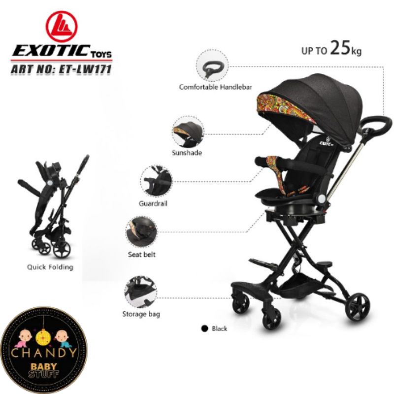 STROLLER EXOTIC ET-LW 171 ( ADJUSTABLE SEAT ) BISA HADAP 2 ARAH