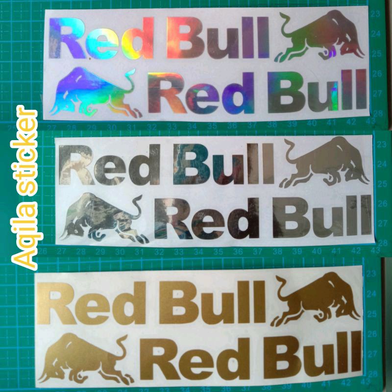 sticker cutting helm tulisan redbull