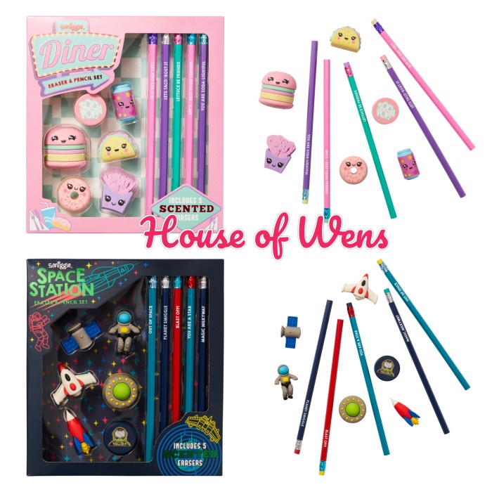 

SMIGGLE ERASER PENCIL BOX ORIGINAL - PAKET ALAT TULIS SMIGGLE