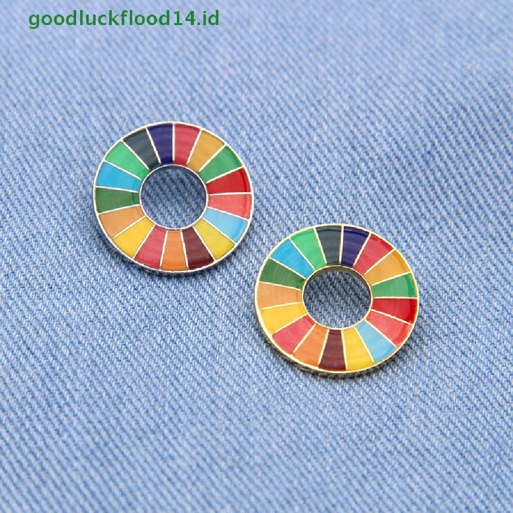 [GOOGFOUR] Enamal 17warna Bros Gawang Pembangunan Lestari Pin SDGs Pbb [TOP]