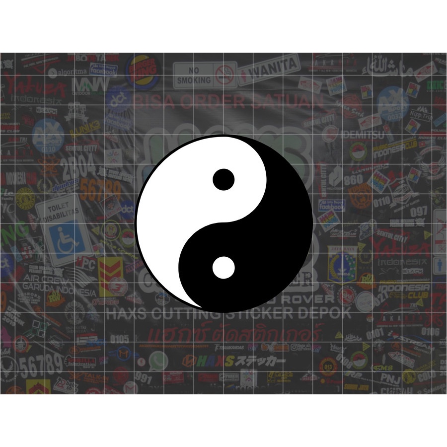 Cutting Sticker Yin &amp; Yang Ukuran 6 Cm Untuk Motor Mobil