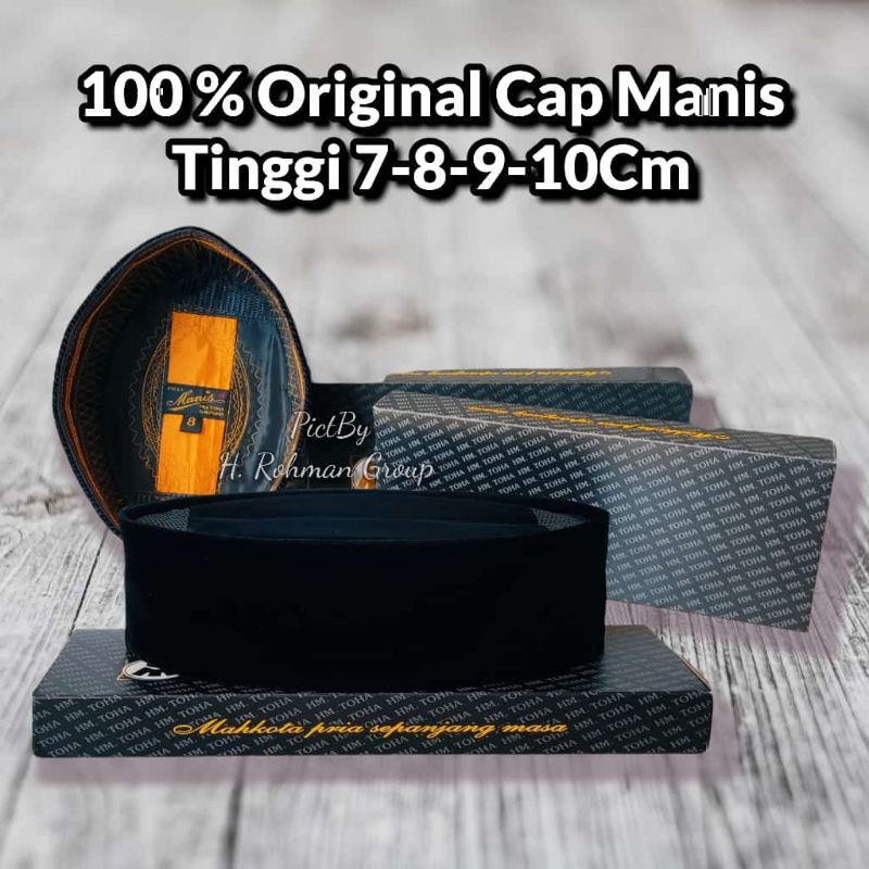 Manis Peci Songkok Kopiah Merek manis Original Hitam polos Ac