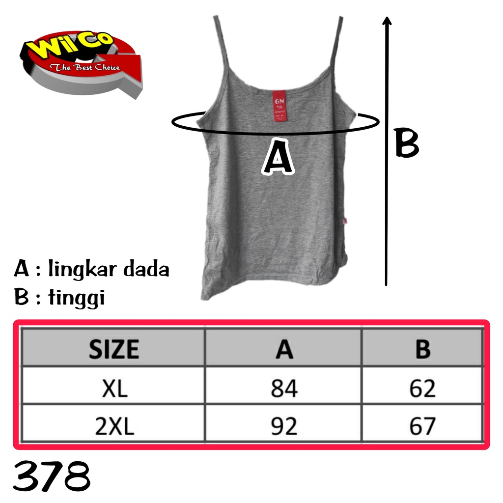 K378 (1-3 pcs) Golden Nick Tanktop Tali Kecil, Singlet Wanita Golden Nick Size XL XXL