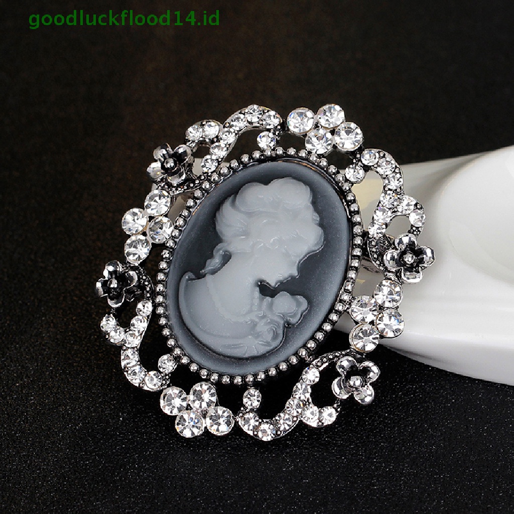 [GOOGFOUR] 1model Vintage Cameo Victorian Kristal Pesta Pernikahan Wanita Liontin Bros Pin [TOP]