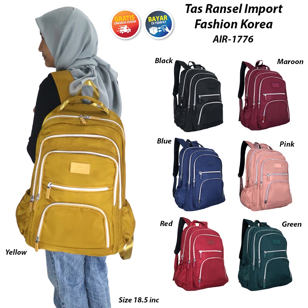 Tas Remaja Tas Sekolah SMP-SMA Ransel ABG Fashion Korea Tas Kuliah Remaja Unisex Tas Laptop Kerja Kantoran Backpack Canvas Import Waterproof #1776