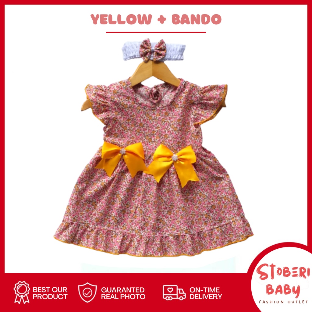 stoberi baby - (EXCLUSIVE ON STOBERI BABY ) Dress Bayi Motif Animal Lucu Baju Bayi Perempuan / QIU2 DOUBLE RIBBON