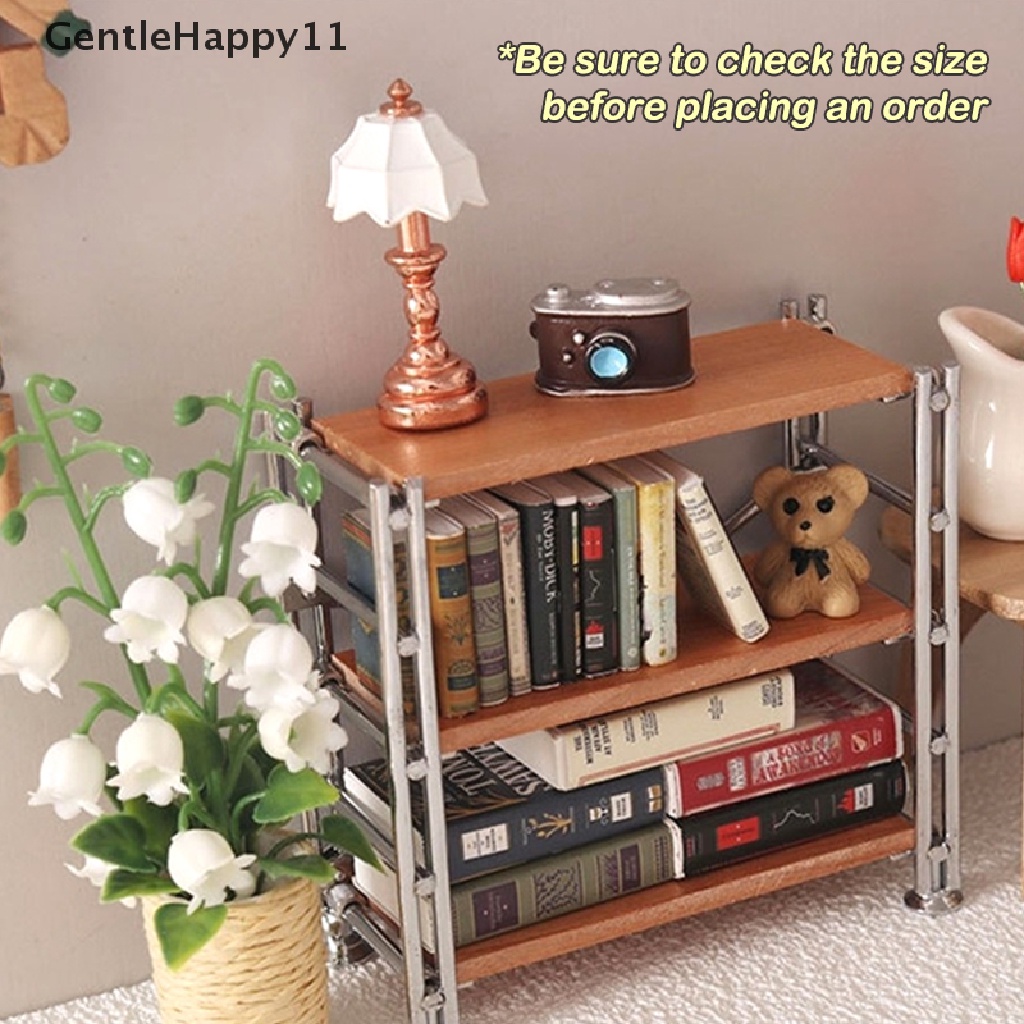 Gentlehappy 1:12rumah Boneka Miniatur Rak Penyimpanan Rak Buku Rak Display Supermarket Model Berdiri Furniture Dekorasi Rumah Mainan id