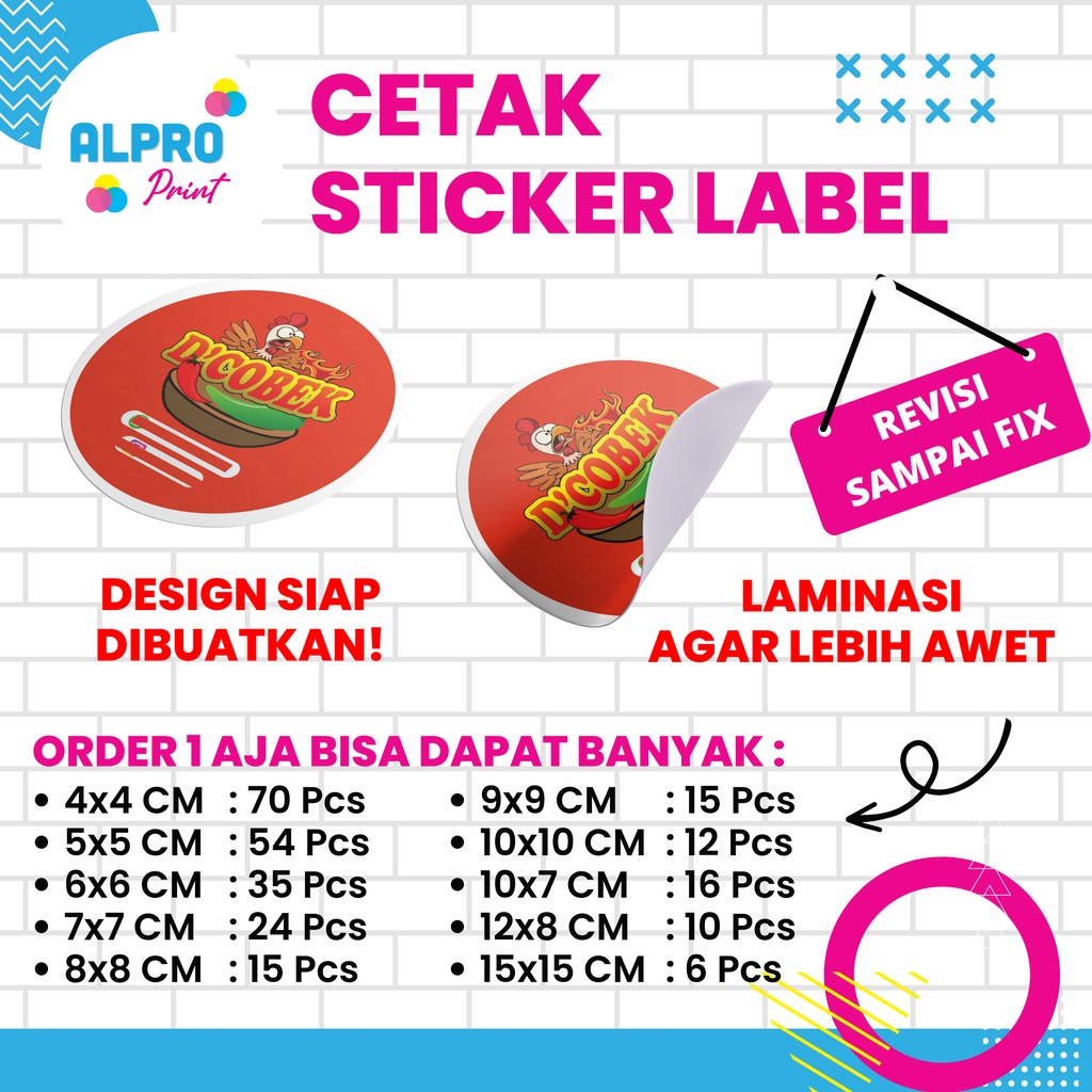 

STICKER MURAH GRATIS DESIGN | STICKER LABEL | LAMINASI PLUS CUTTING