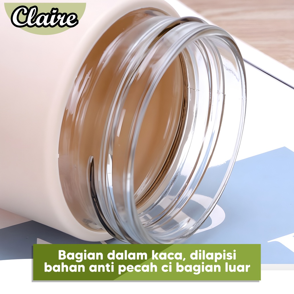 Botol Minum Kaca Motif Kaktus - Botol Minum Unik - Botol Minum Karakter Lucu - Termurah