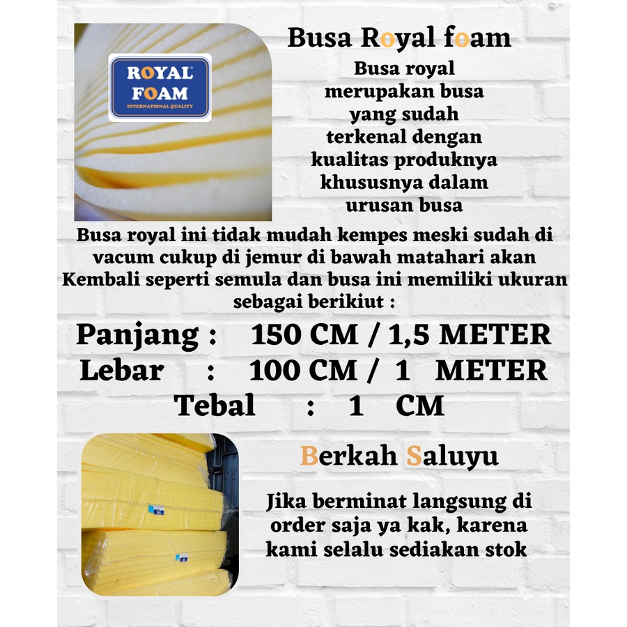 Busa Royal Foam empuk ukuran 150 cm x 100 cm x 1 CM