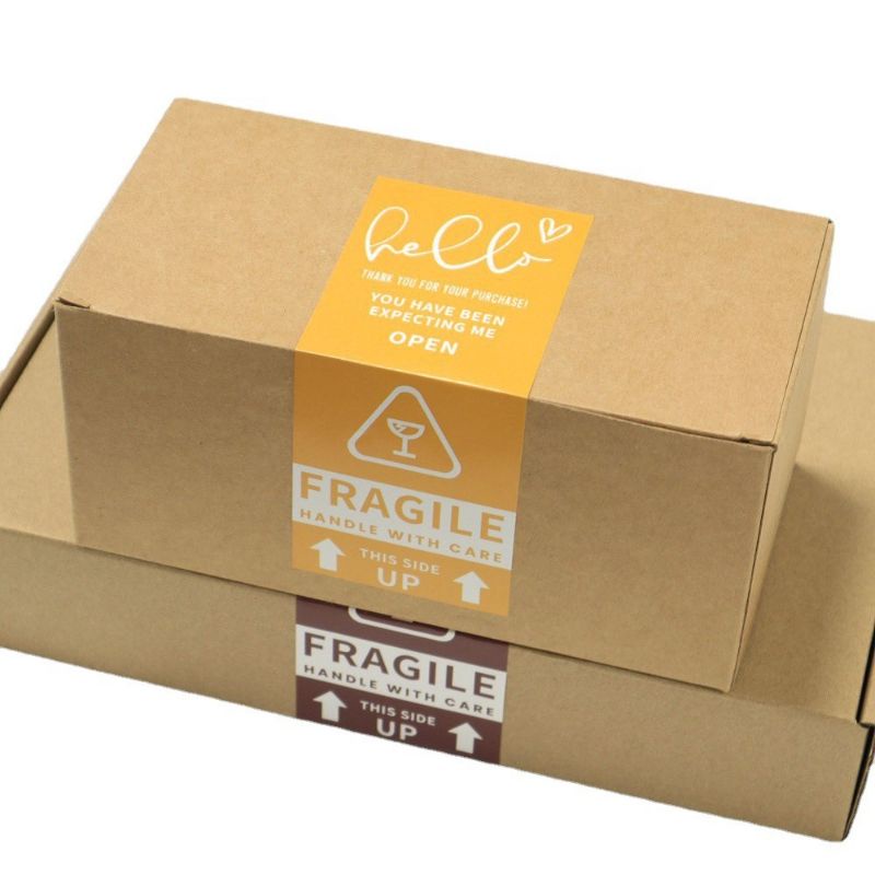 

STICKER LABEL HELLO OPEN ME FLAGILE HANDLE/ STICKER PACKAGING SC-03