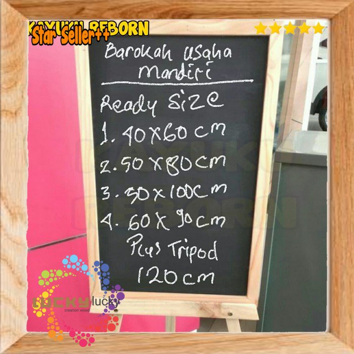 

papan tulis blackboard plus tripod size 50x100cm New pro