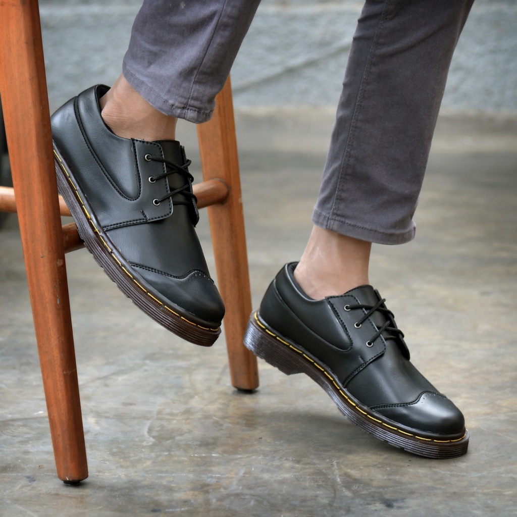 RIONZ DORI SERIES - SepatuFormal Pantofel Pria Resmi Formal Tali Hitam Coklat Kulit PU Original Brown Black Kantor Kuliah Casual Gereja Pesta Kondangan Nikahan Kerja Perkantoran PNS Guru Gaya Trendy Kekinian Terlaris Murah