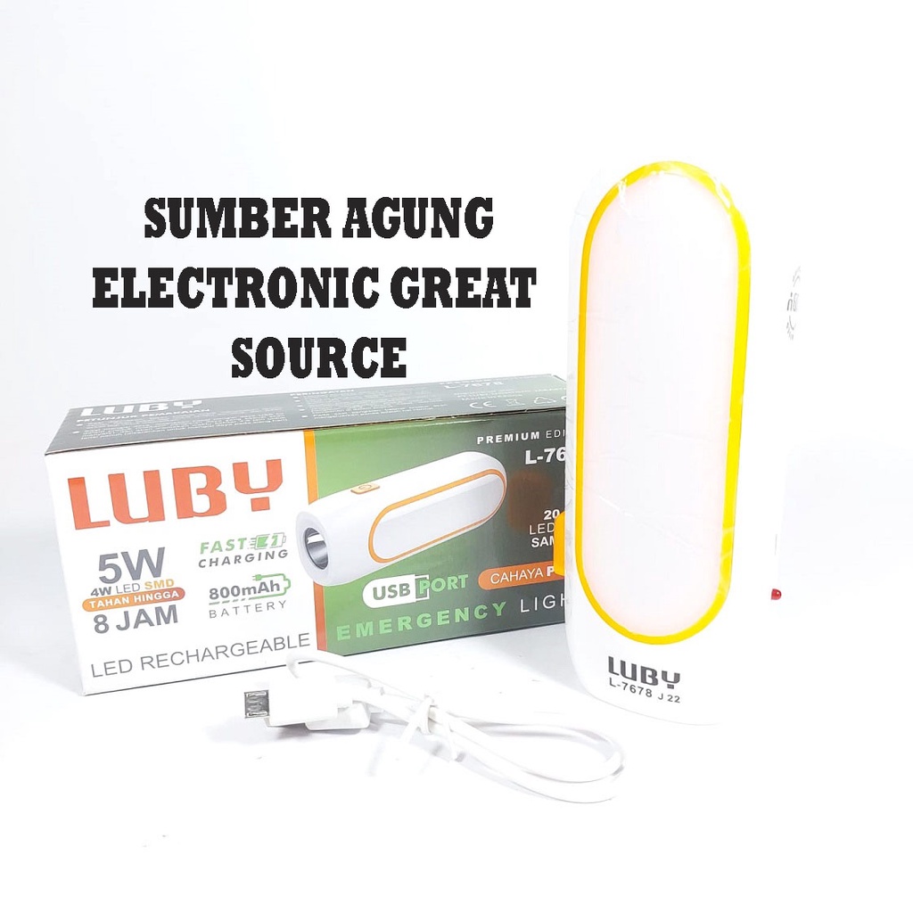 Luby L7678 Emergency Fast Charging Tahan 8 Jam 800mAh Baterai Senter 5W