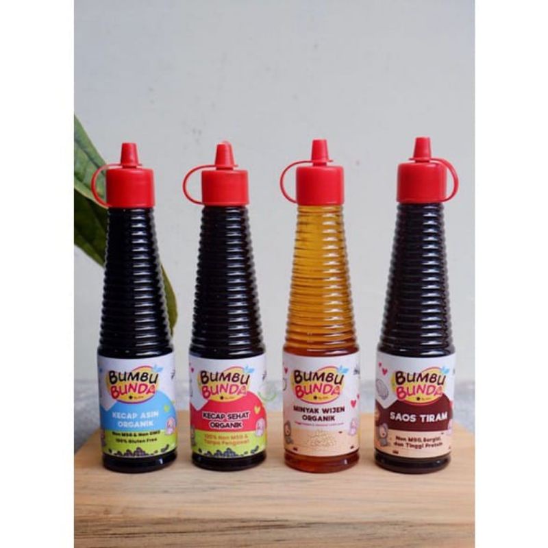 Bumbu Bunda Elia Kecap Organic Non Msg - Kecap Asin Manis Ikan Teriyaki Saos Tiram Minyak Wijen