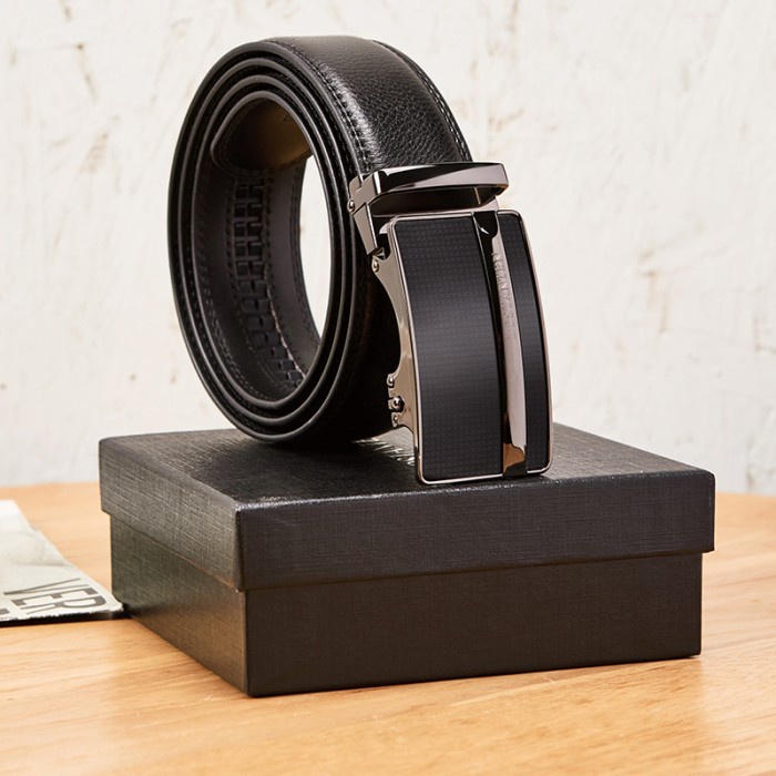 Ikat Pinggang Bostanten Sabuk Pinggang Gesper Otomatis Dapat Disesuaikan Kulit Sapi