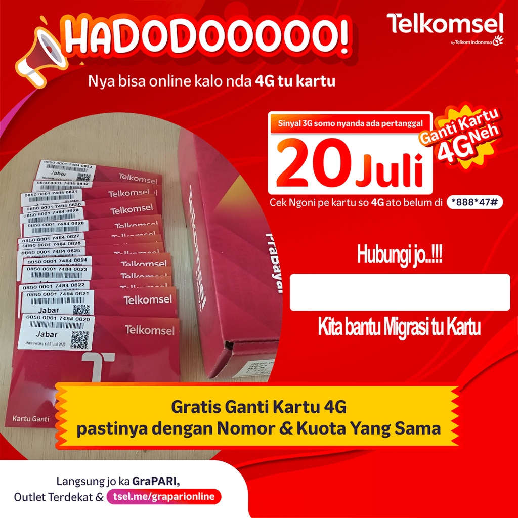 KARTU UPGRADE 3G KE 4G TELKOMSEL