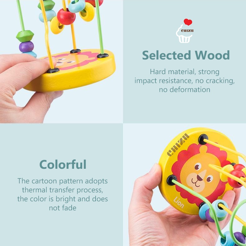 Mini Bead Maze | Mainan Alur Kawat Kayu | Round Wire Beads Game | Jalur Manik-manik Manik | Sensory Toy Sensorik Motorik Halus Montessori Puzzle Edukasi Edukatif Anak Balita Bayi