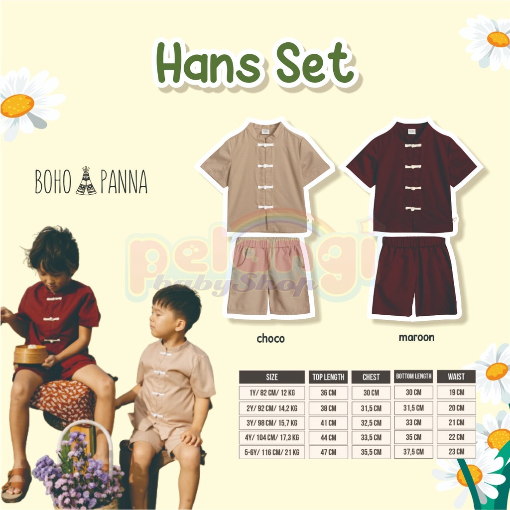 Bohopanna - Hans Set - Kim Set - Chinnese Set Kids - CNY Set Kids - Cheongsam anak laki - Baju Imlek anak Perempuan - Baju Imlek anak Laki