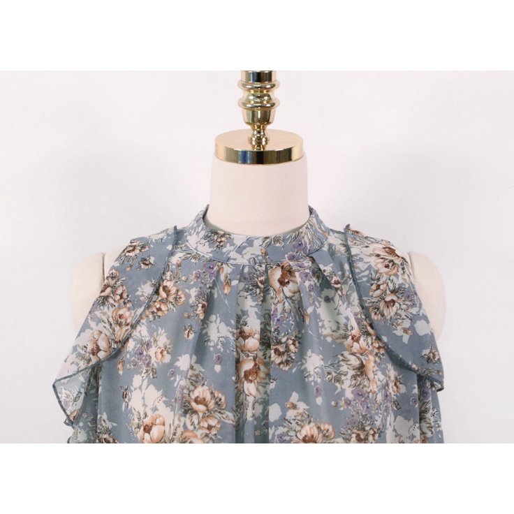 [LD94-102] BLOUSE TRANSPARAN FLORAL