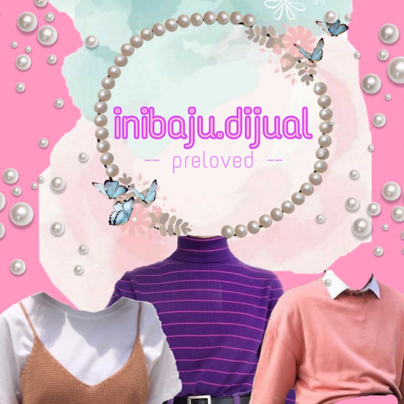 CUCI GUDANG preloved thrift kemeja blouse rajut brukat kaos vest kutung vintage korean style motif d