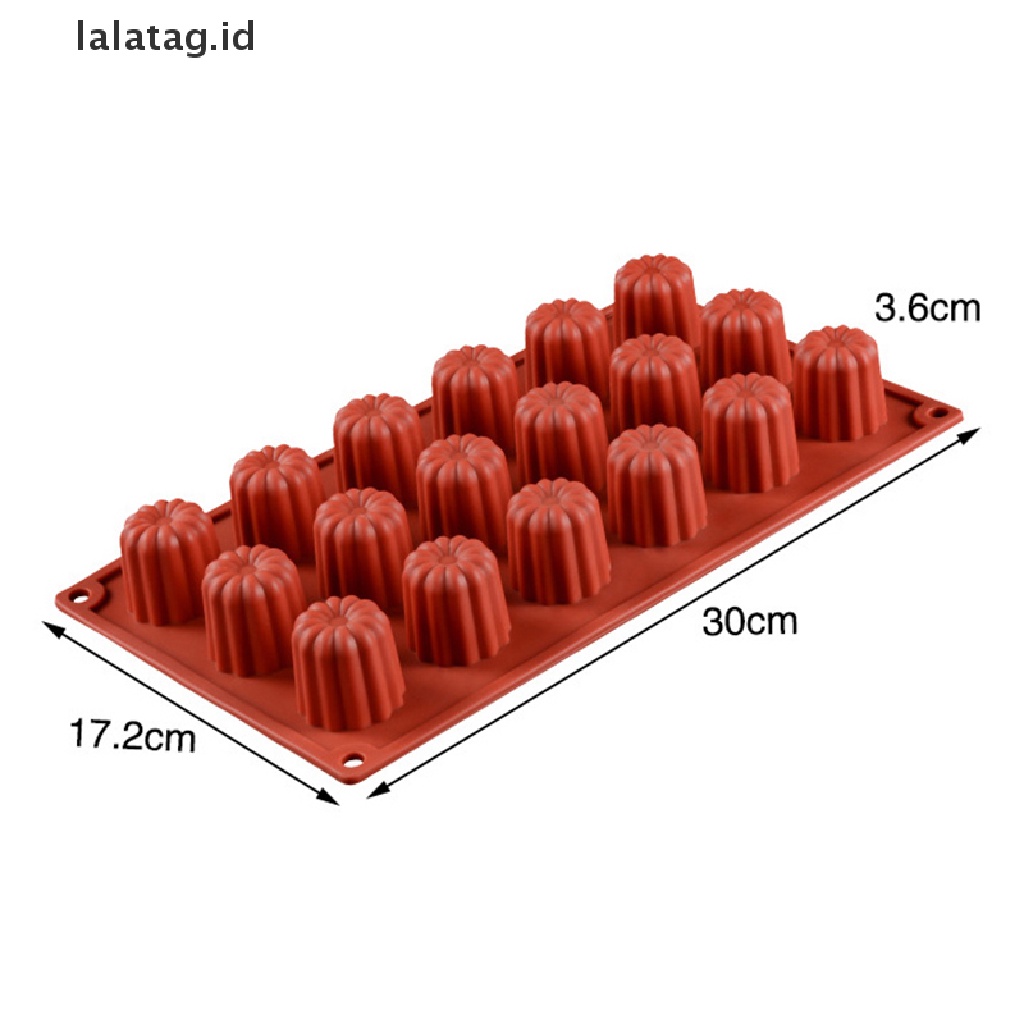 [lalatag] Diy Baking Tools 18lubang Silikon Fluted Cake Cetakan Puding Mousse Baking Mold [ID]