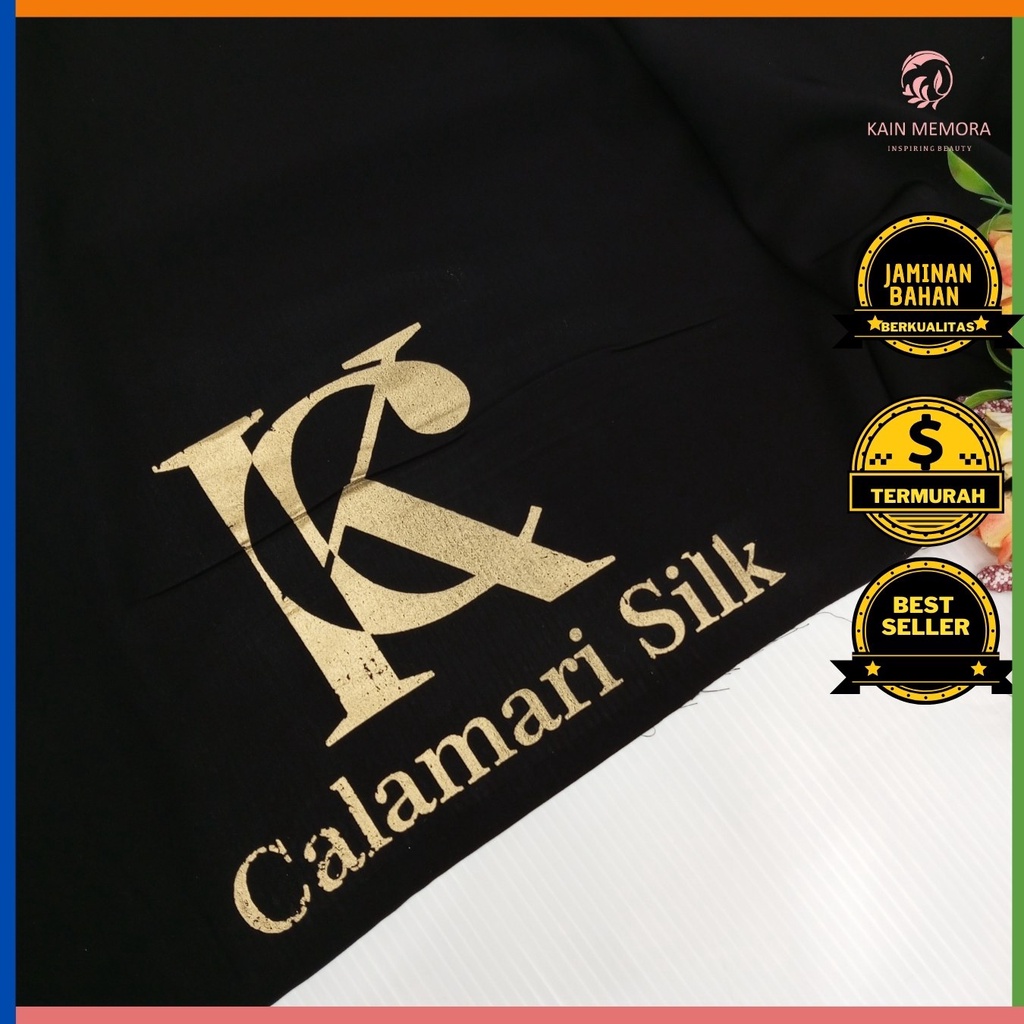 Kain Memora Kain Calamari Silk Premium Polos Berbagai Warna Bahan Halus Lembut Jatuh Lebar 150 cm Khas Timur Tengah Kain Gamis Kain Murah Malang Kain Polos