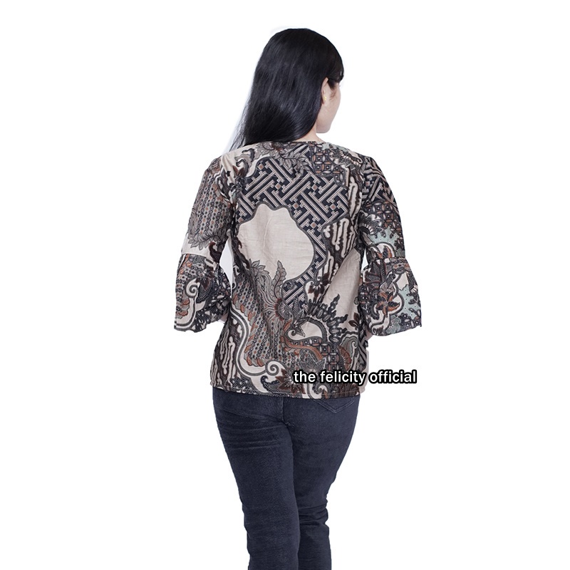 Couple Batik Wanita Resleting Depan Kemeja Pria Lengan Pendek