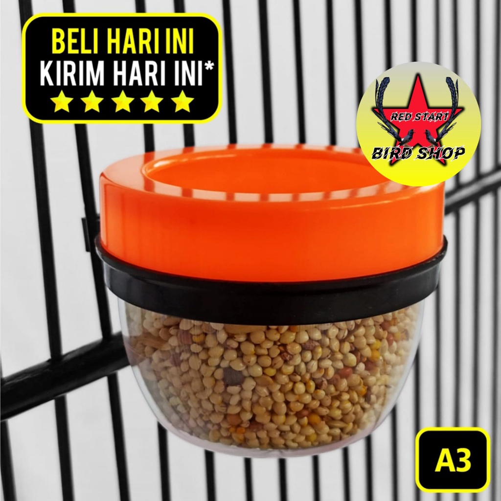 CEPUK BURUNG A3 CANGKIR ANTI TUMPAH WADAH PAKAN MINUM BURUNG LOVEBIRD KENARI MURAI PLECI CEPUK MILLE