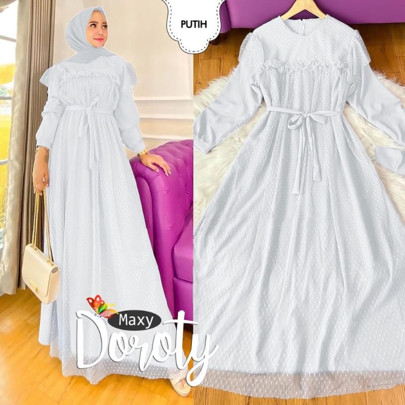 GAMIS PESTA BRUKAT MIRA DRESS MIX TILE DOT GAMIS REMAJA PEREMPUAN TERBARU TREND GAMIS TERBARU FASHION MUSLIM GAMIS DRESS